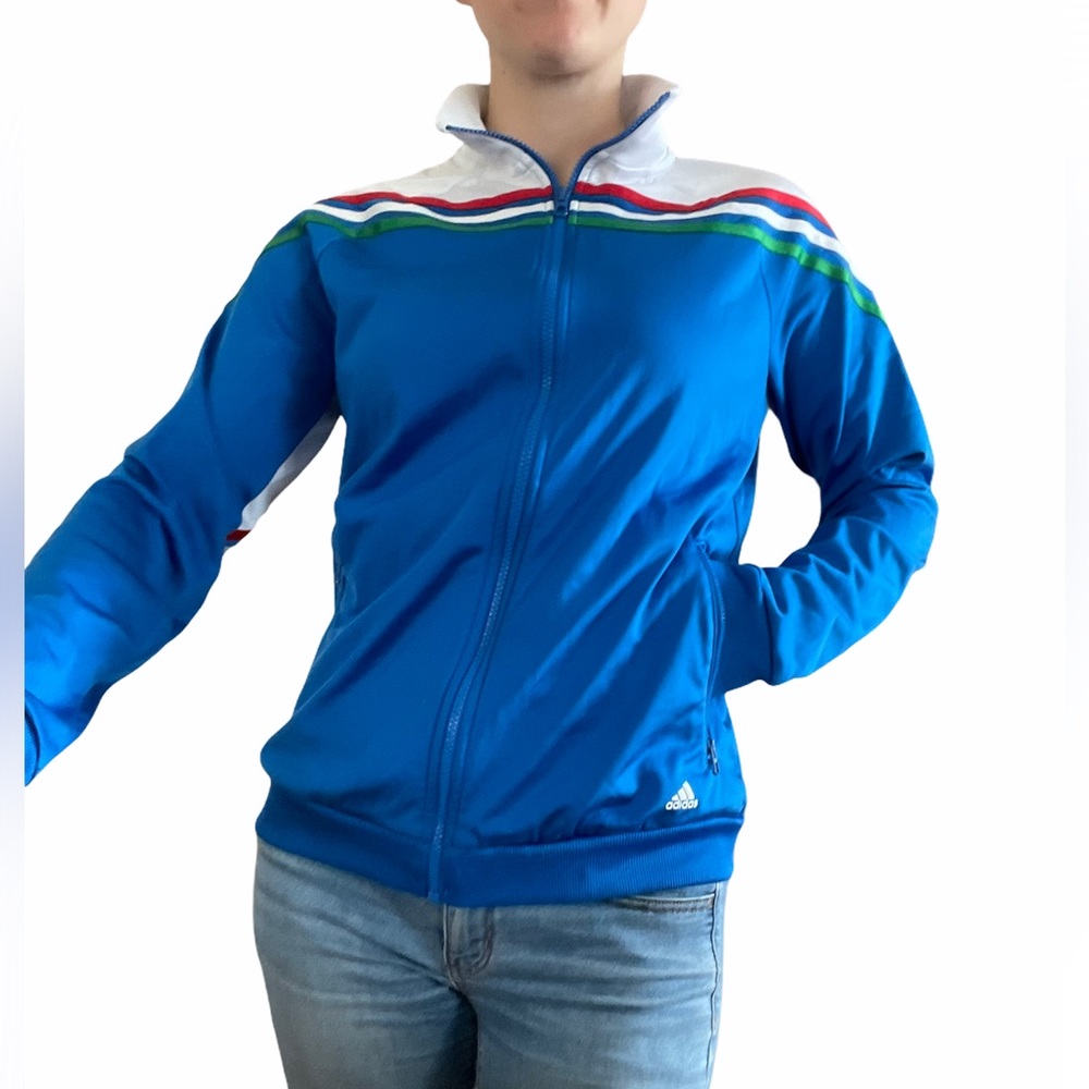 Adidas zipper vest - the band with the 3 stripes! Colourful vest / Italian